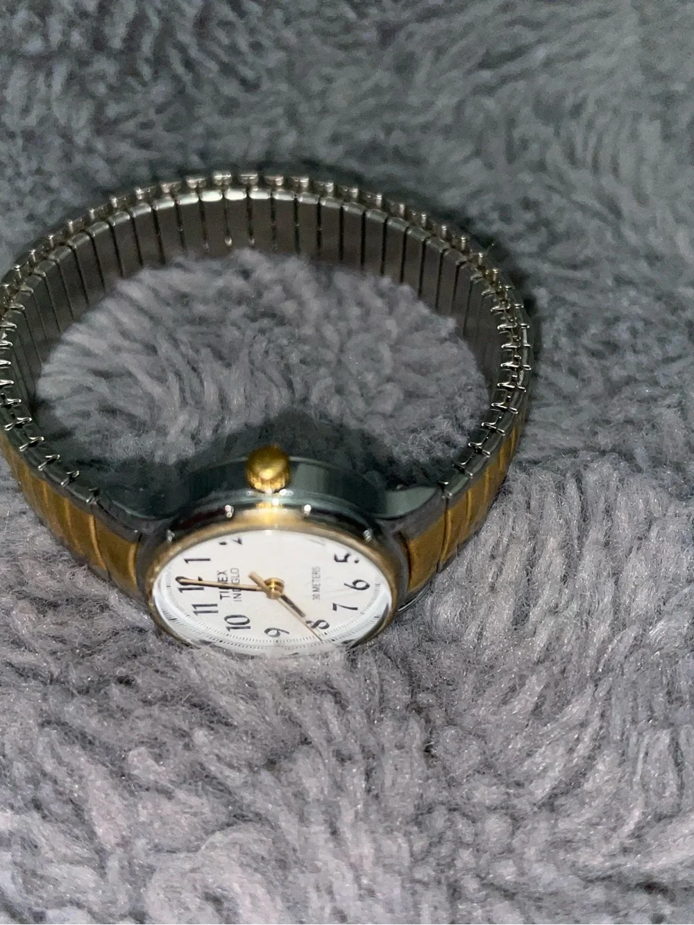 Timex Indiglo Two-Tone Silver and Gold Expansion Band, Water Resistant Watch